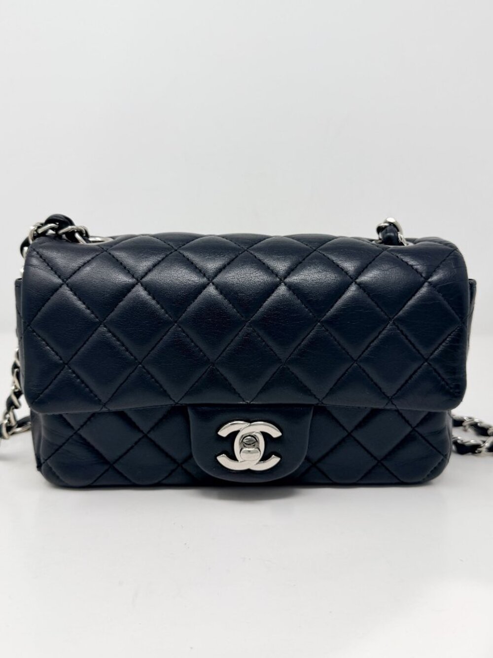 Chanel Lambskin Mini Rectangular Classic Flap Black